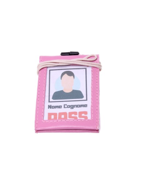 Portatesserini Porta tesserino / Portabadge - Verticale - In pelle - rosa