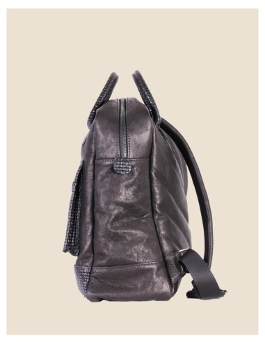 Zaino in pelle nero antracite |Artigianale | VERA PELLE | Zainetto da viaggio