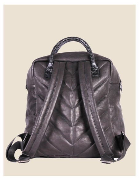 Zaino in pelle nero antracite |Artigianale | VERA PELLE | Zainetto da viaggio