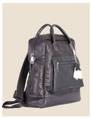 Zaino in pelle nero antracite |Artigianale | VERA PELLE | Zainetto da viaggio