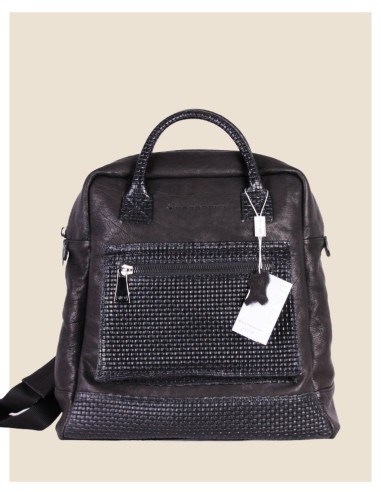 Zaino in pelle nero antracite |Artigianale | VERA PELLE | Zainetto da viaggio