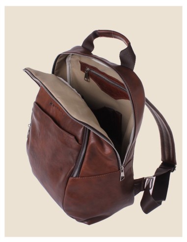 Zaino in vera pelle - Joey - Marrone