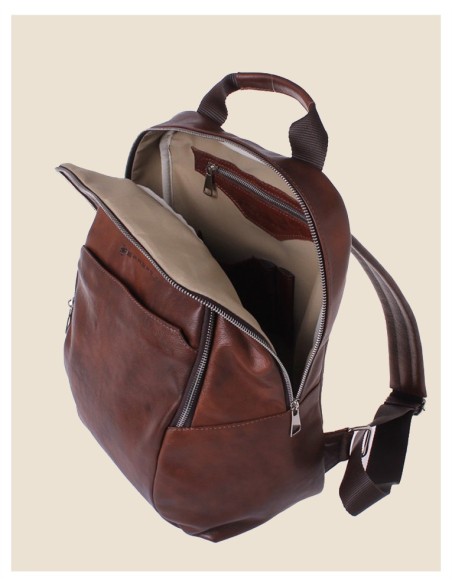 Zaino in vera pelle - Joey - Marrone