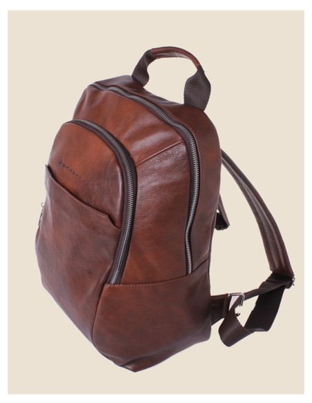 Zaino in vera pelle - Joey - Marrone