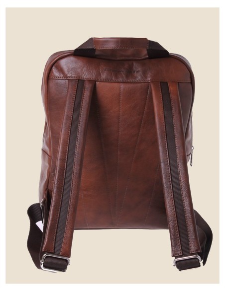 Zaino in vera pelle - Joey - Marrone