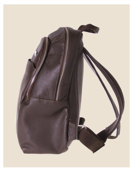 Zaino in vera pelle - Joey - Marrone