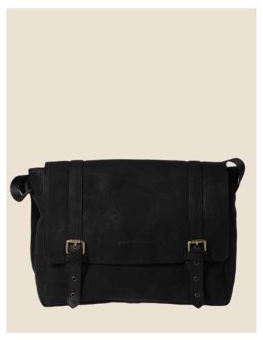 Borsa a tracolla in vera pelle - San Paolo - Nero