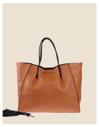 borsa donna morbida in vera pelle blu grande