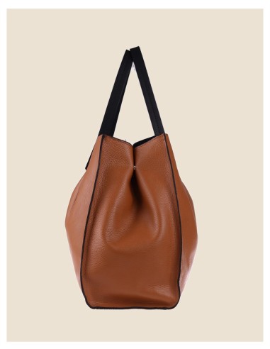borsa donna morbida in vera pelle blu grande