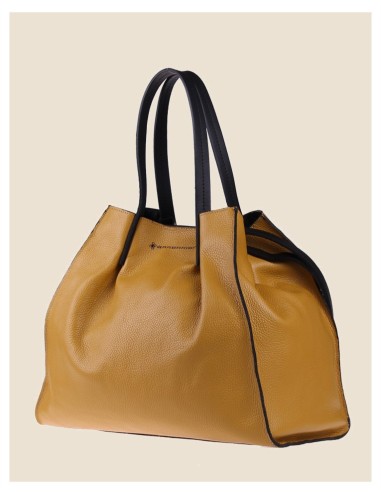 borsa donna morbida in vera pelle blu grande