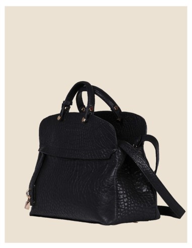 Borsa donna a mano in vera pelle - Giulia - Nero
