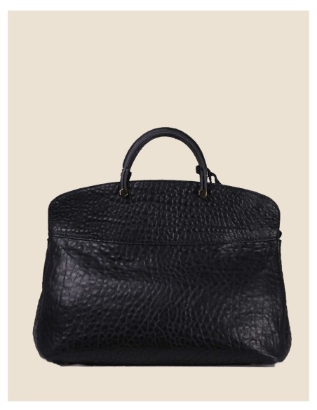 Borsa donna a mano in vera pelle - Giulia - Nero