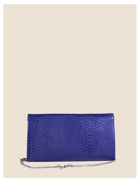 Pochette donna pelle rosso effetto serpente tracolla oro