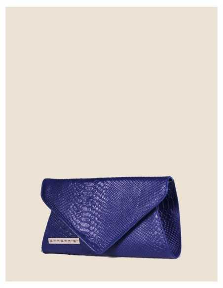 Pochette donna pelle rosso effetto serpente tracolla oro