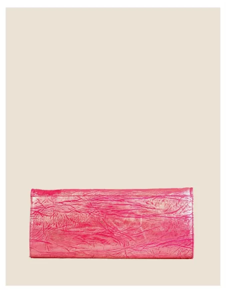 Pochette multicolor in pelle|Tracolla in catena color oro|Artigianale