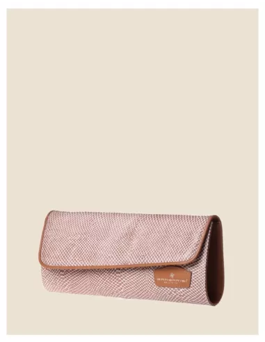 Pochette multicolor in pelle|Tracolla in catena color oro|Artigianale