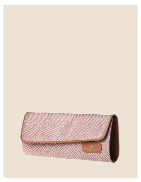 Pochette multicolor in pelle|Tracolla in catena color oro|Artigianale