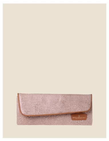 Pochette multicolor in pelle|Tracolla in catena color oro|Artigianale