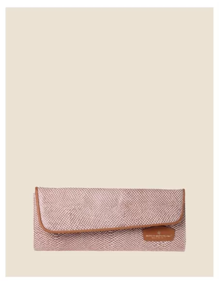 Pochette multicolor in pelle|Tracolla in catena color oro|Artigianale