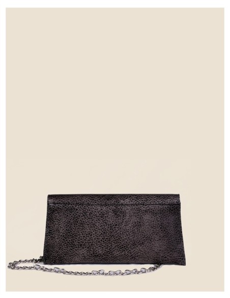 pochette donna in vera pelle - Laura - grigio scuro