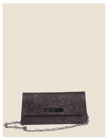 pochette donna in vera pelle - Laura - grigio scuro