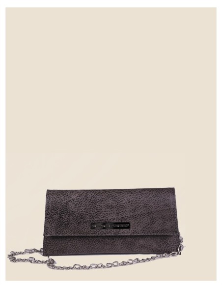 pochette donna in vera pelle - Laura - grigio scuro