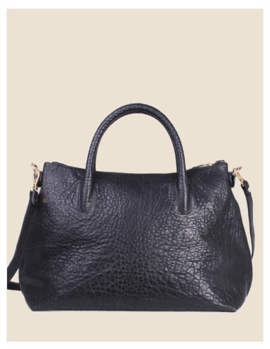 Borsa a mano in vera pelle - Domy - nero intrecciato
