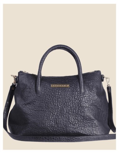 Borsa a mano in vera pelle - Domy - nero intrecciato