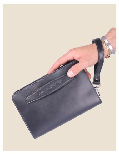 Pochette Uomo in vera pelle - Bike - marrone