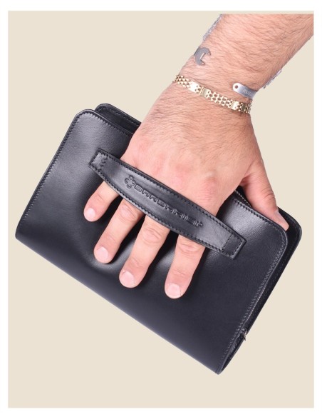 Pochette Uomo in vera pelle - Bike - marrone
