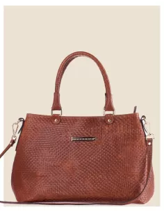 Borsa artigianale in vera pelle - Sofia - cuoio intrecciato