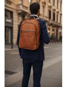 Zaino Mirko grande comodo in vera pelle artigianale