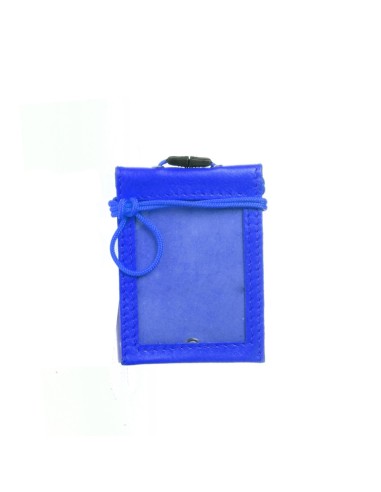 Portatesserini Porta tesserino / Portabadge - Verticale - In pelle - blu elettrico